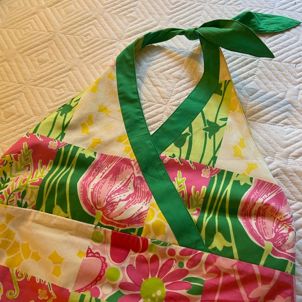Lilly Pulitzer Floral Lion Patchwork Halter Dress